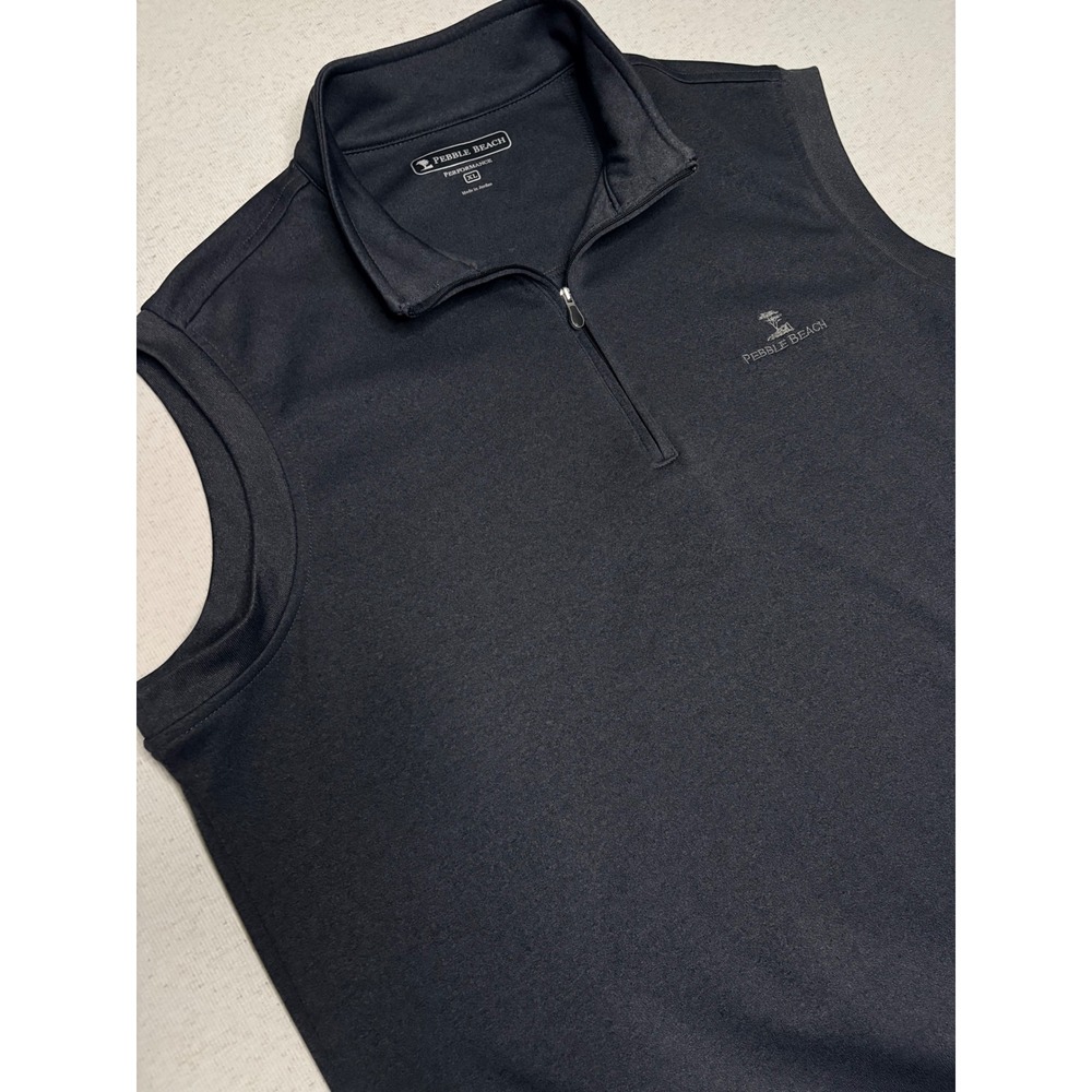 Pebble Beach Performance Mens XL Gray Quarter Zip Golf Vest‎ Heathered XL
